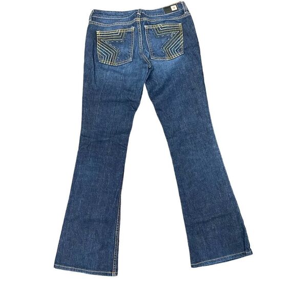 People's Liberation Embroidered Low Rise Book Cut Jeans Dark Wash Denim Y2K - 28 - Picture 2 of 11